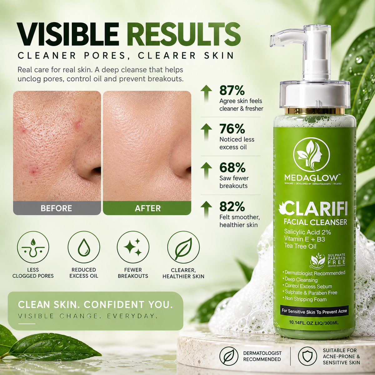 Clarifi Anti Acne Facial Cleanser| For Sensitive Skin Also